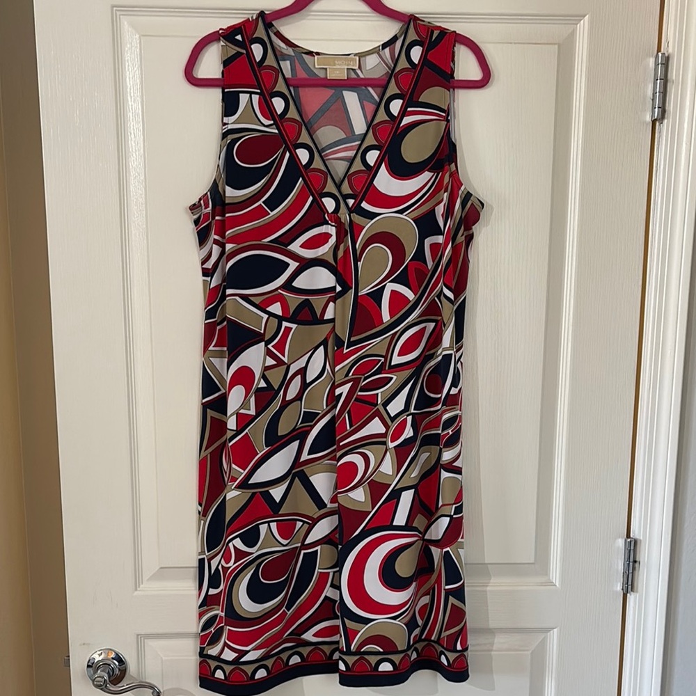 Michael Kors Red and Black Sheath Mini Dress